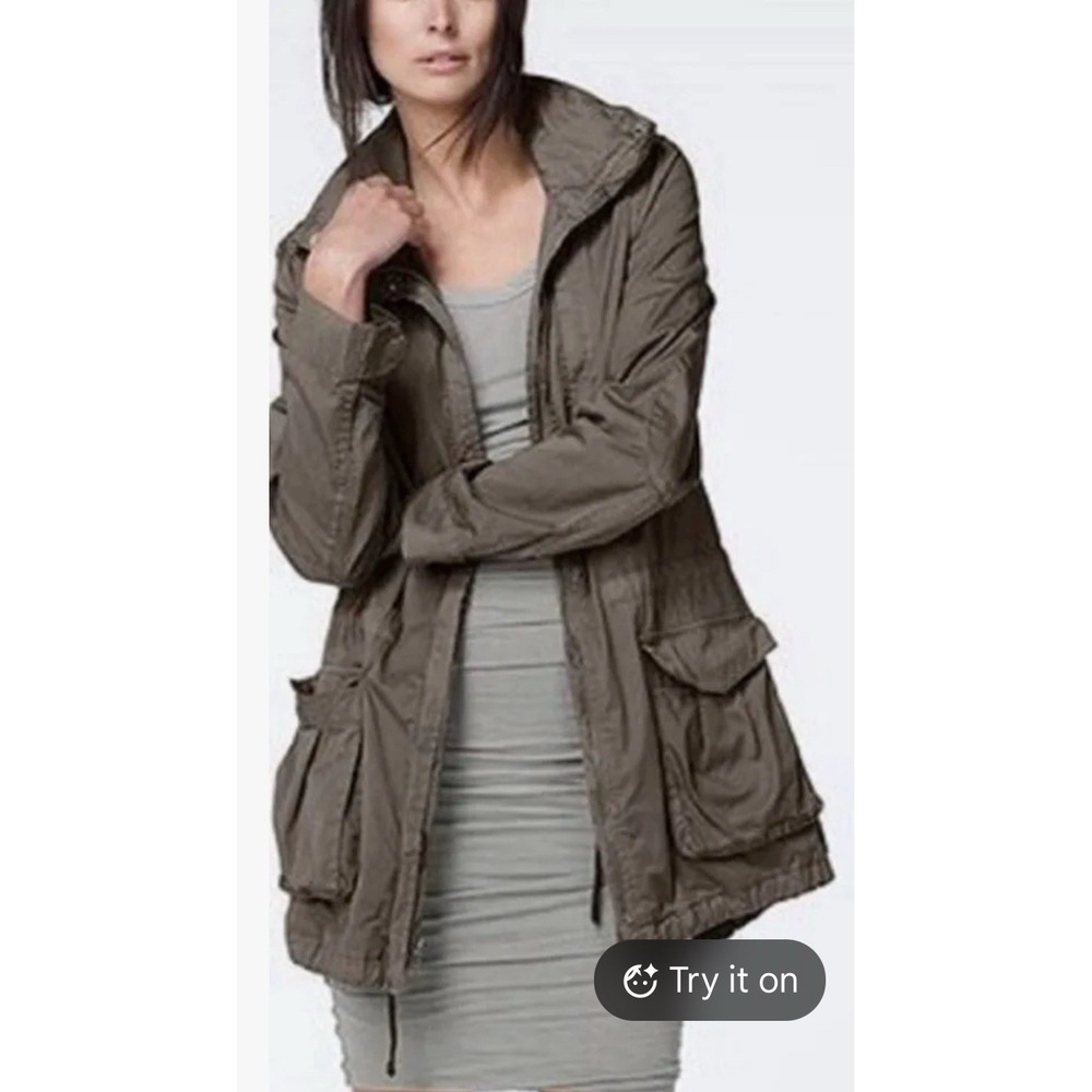 James Perse Women's Yosemite Jacket Coat‎ Size 2 Medium Utility Grey Slate Olive